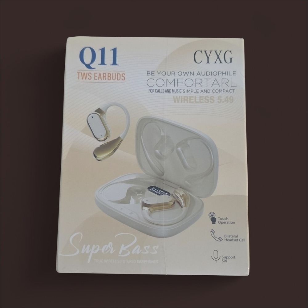 TWS‎ Wireless Earbuds Q11 Super Base w/Charging Case Black